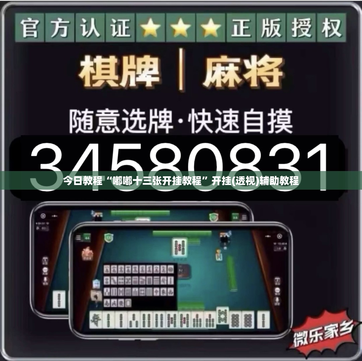 今日教程“嘟嘟十三张开挂教程	”开挂(透视)辅助教程