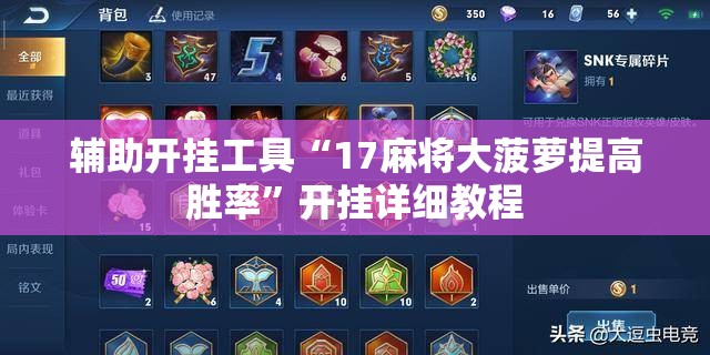 辅助开挂工具“17麻将大菠萝提高胜率”开挂详细教程