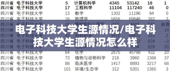 电子科技大学生源情况/电子科技大学生源情况怎么样 电子科技大学生源情况/电子科技大学生源情况怎么样