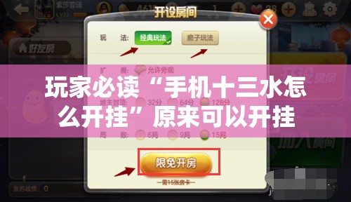 玩家必读“手机十三水怎么开挂	”原来可以开挂