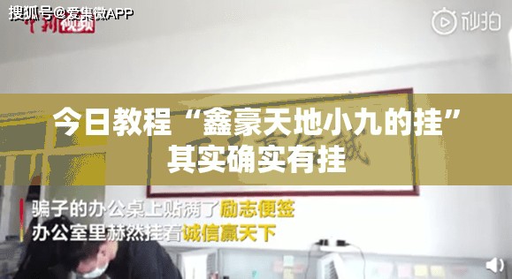 今日教程“鑫豪天地小九的挂”其实确实有挂