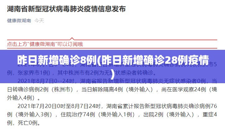 昨日新增确诊8例(昨日新增确诊28例疫情) 昨日新增确诊8例(昨日新增确诊28例疫情)