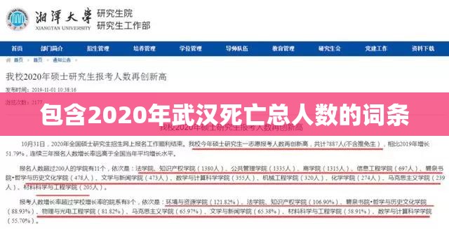 包含2020年武汉死亡总人数的词条