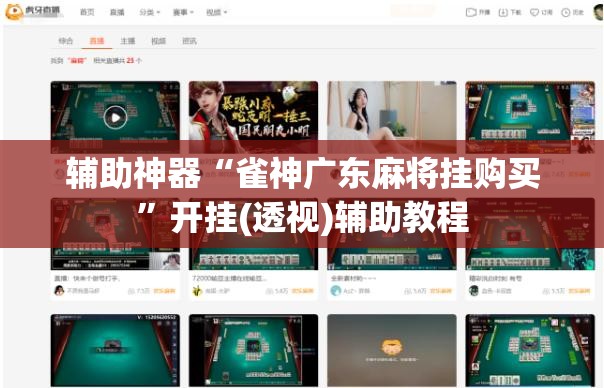 辅助神器“雀神广东麻将挂购买”开挂(透视)辅助教程