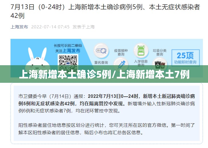 上海新增本土确诊5例/上海新增本土7例