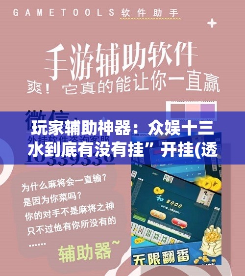 玩家辅助神器：众娱十三水到底有没有挂”开挂(透视)辅助教程