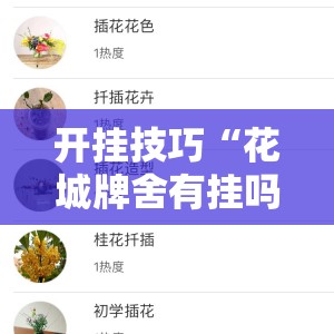 开挂技巧“花城牌舍有挂吗”原来可以开挂