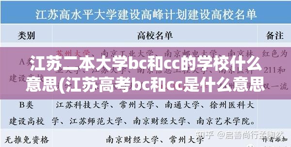 江苏二本大学bc和cc的学校什么意思(江苏高考bc和cc是什么意思) 江苏二本大学bc和cc的学校什么意思(江苏高考bc和cc是什么意思)