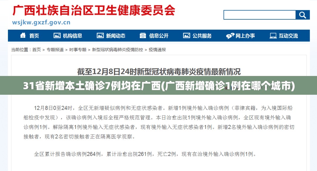 31省新增本土确诊7例均在广西(广西新增确诊1例在哪个城市) 31省新增本土确诊7例均在广西(广西新增确诊1例在哪个城市)