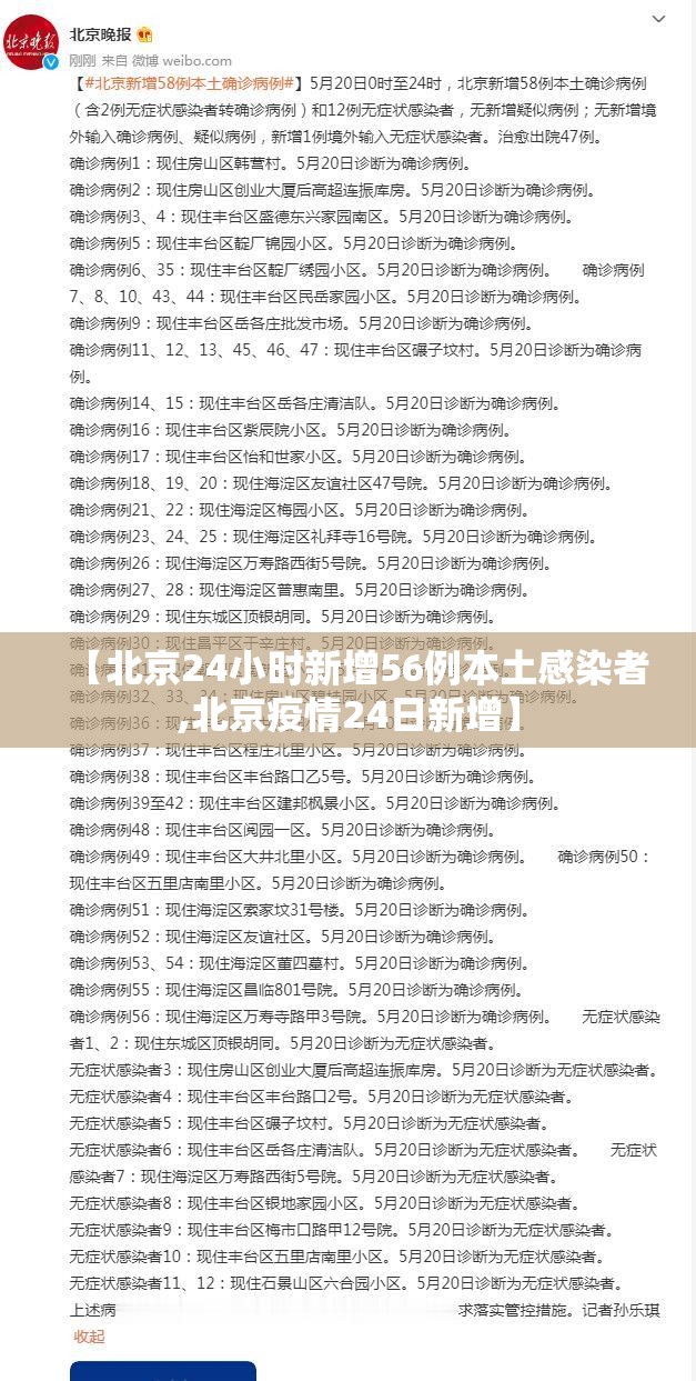 【北京24小时新增56例本土感染者,北京疫情24日新增】