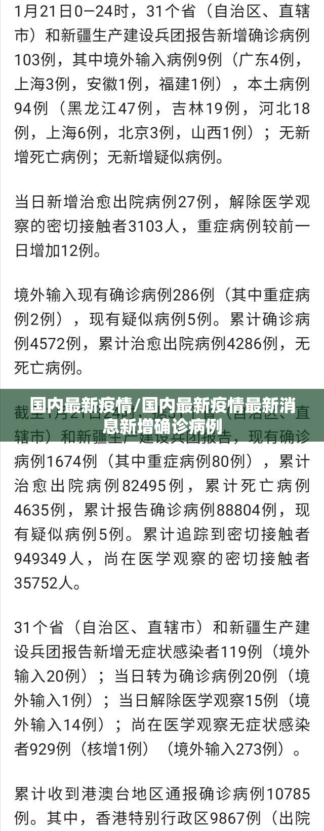 国内最新疫情/国内最新疫情最新消息新增确诊病例 国内最新疫情/国内最新疫情最新消息新增确诊病例