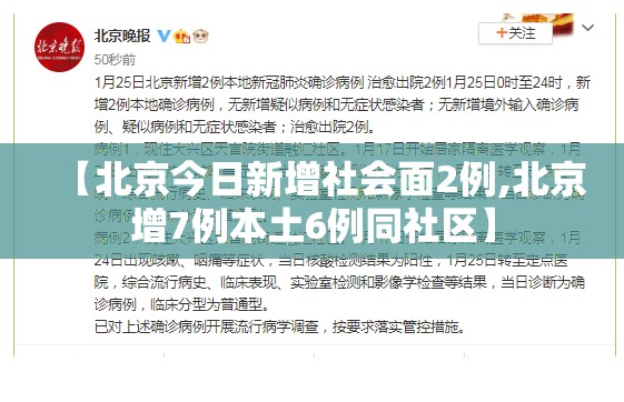 【北京今日新增社会面2例,北京增7例本土6例同社区】 【北京今日新增社会面2例,北京增7例本土6例同社区】