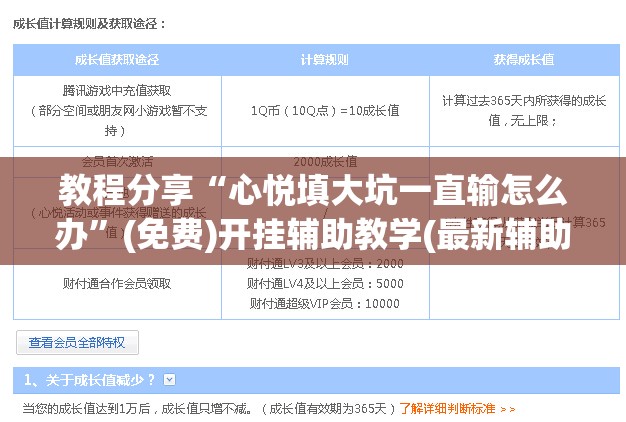 教程分享“心悦填大坑一直输怎么办”(免费)开挂辅助教学(最新辅助开挂教程)