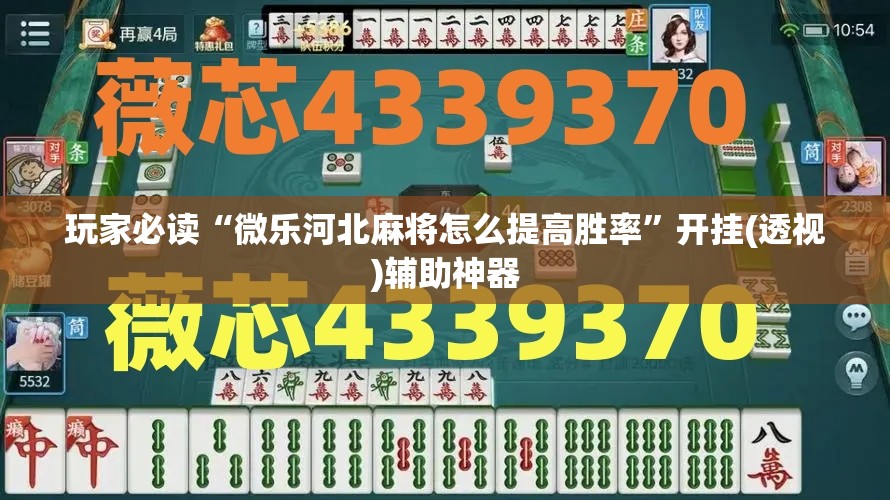 玩家必读“微乐河北麻将怎么提高胜率”开挂(透视)辅助神器