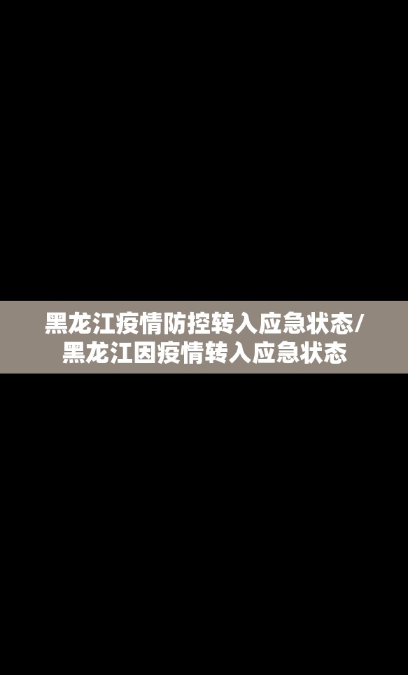 黑龙江疫情防控转入应急状态/黑龙江因疫情转入应急状态
