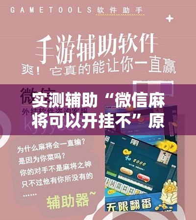 实测辅助“微信麻将可以开挂不”原来可以开挂