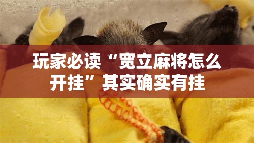 玩家必读“宽立麻将怎么开挂	”其实确实有挂