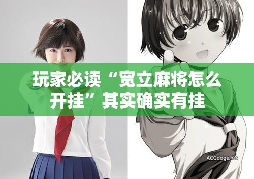 玩家必读“宽立麻将怎么开挂”其实确实有挂