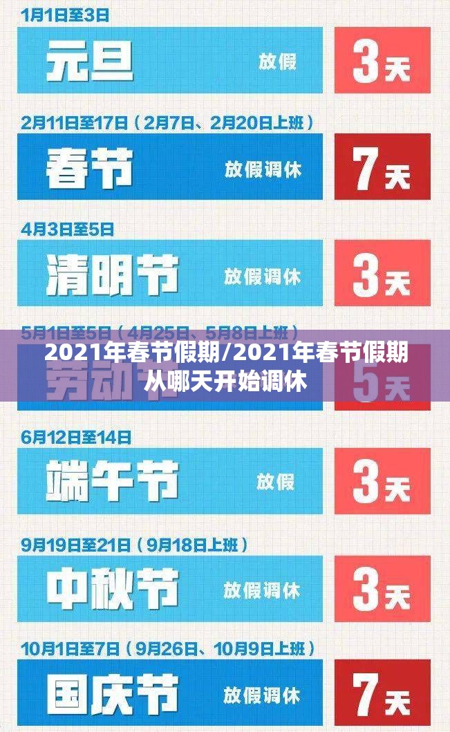 2021年春节假期/2021年春节假期从哪天开始调休 2021年春节假期/2021年春节假期从哪天开始调休