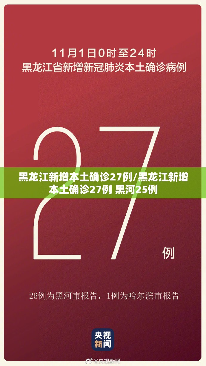 黑龙江新增本土确诊27例/黑龙江新增本土确诊27例 黑河25例 黑龙江新增本土确诊27例/黑龙江新增本土确诊27例 黑河25例