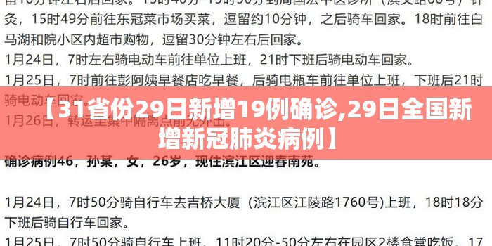 【31省份29日新增19例确诊,29日全国新增新冠肺炎病例】 【31省份29日新增19例确诊,29日全国新增新冠肺炎病例】