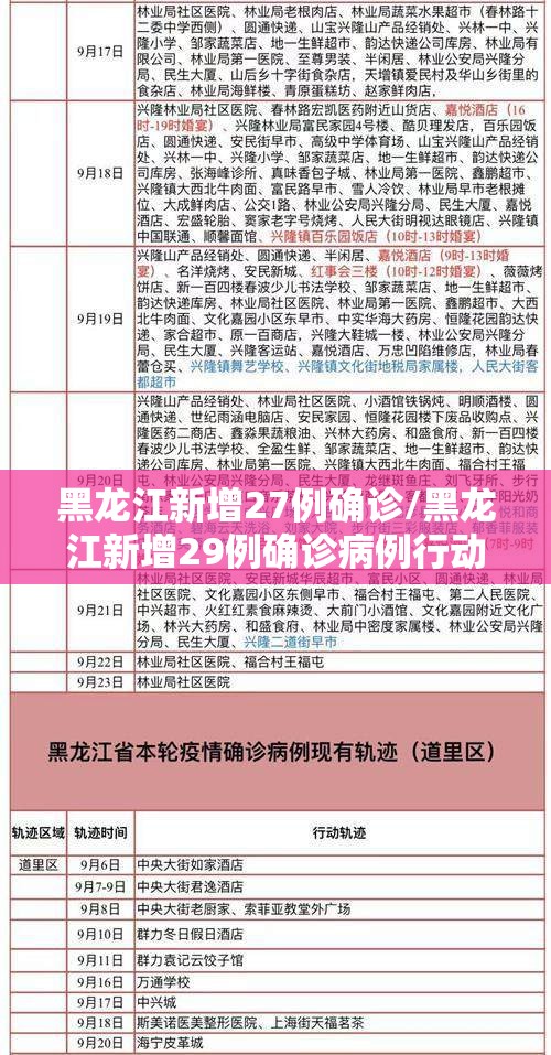 黑龙江新增27例确诊/黑龙江新增29例确诊病例行动轨迹