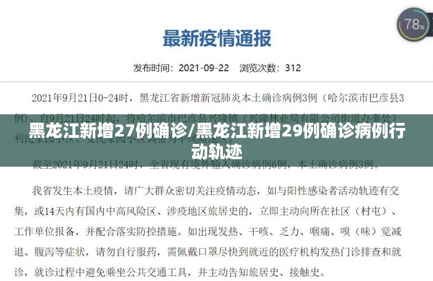 黑龙江新增27例确诊/黑龙江新增29例确诊病例行动轨迹