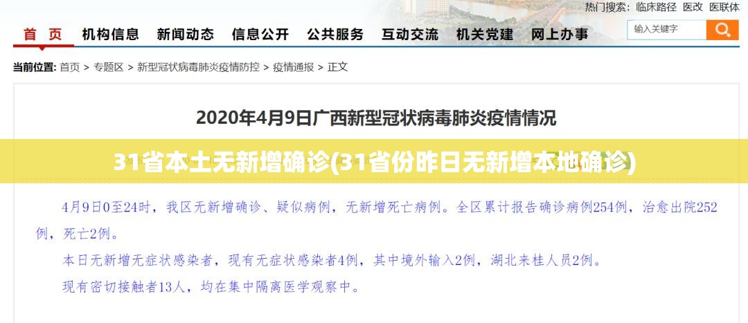 31省本土无新增确诊(31省份昨日无新增本地确诊) 31省本土无新增确诊(31省份昨日无新增本地确诊)