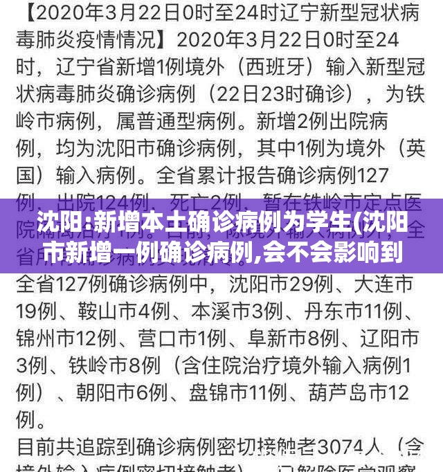 沈阳:新增本土确诊病例为学生(沈阳市新增一例确诊病例,会不会影响到学生开学呢)