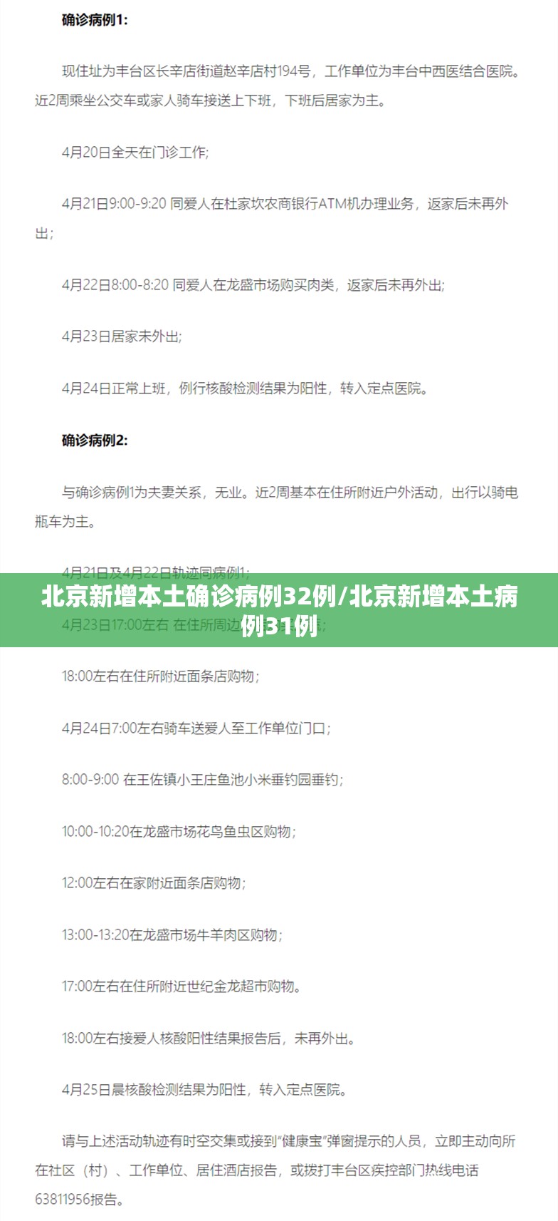 北京新增本土确诊病例32例/北京新增本土病例31例 北京新增本土确诊病例32例/北京新增本土病例31例