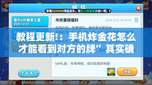 教程更新!：手机炸金花怎么才能看到对方的牌”其实确实有挂