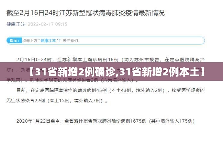 【31省新增2例确诊,31省新增2例本土】