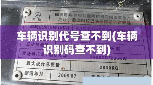 车辆识别代号查不到(车辆识别码查不到)