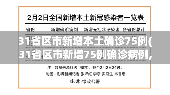 31省区市新增本土确诊75例(31省区市新增75例确诊病例,本土53例分布在8省) 31省区市新增本土确诊75例(31省区市新增75例确诊病例,本土53例分布在8省)