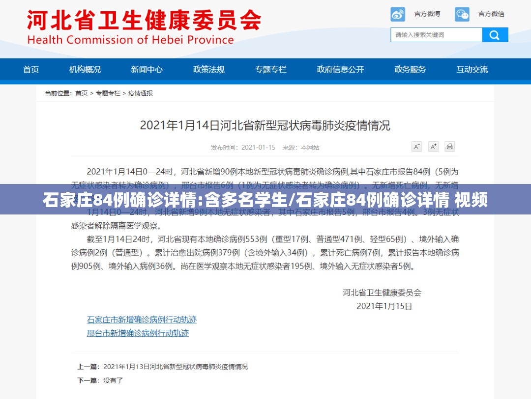 石家庄84例确诊详情:含多名学生/石家庄84例确诊详情 视频 石家庄84例确诊详情:含多名学生/石家庄84例确诊详情 视频