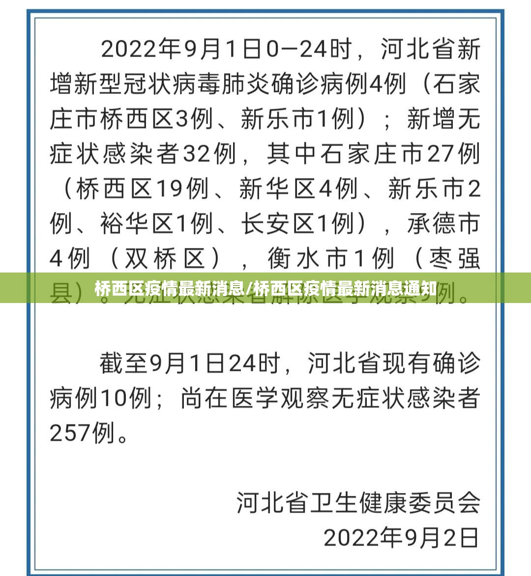 桥西区疫情最新消息/桥西区疫情最新消息通知 桥西区疫情最新消息/桥西区疫情最新消息通知