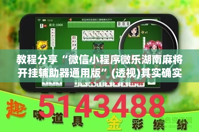 教程分享“微信小程序微乐湖南麻将开挂辅助器通用版”(透视)其实确实有挂