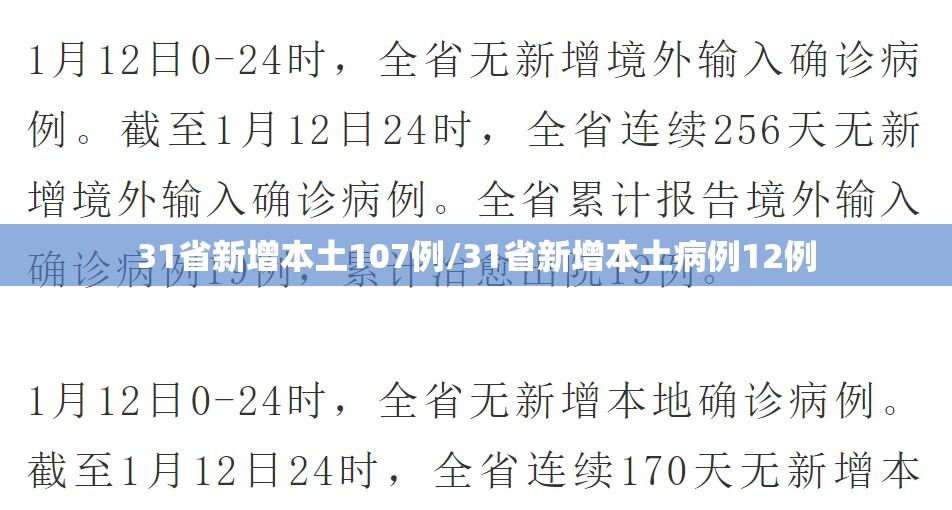 31省新增本土107例/31省新增本土病例12例 31省新增本土107例/31省新增本土病例12例