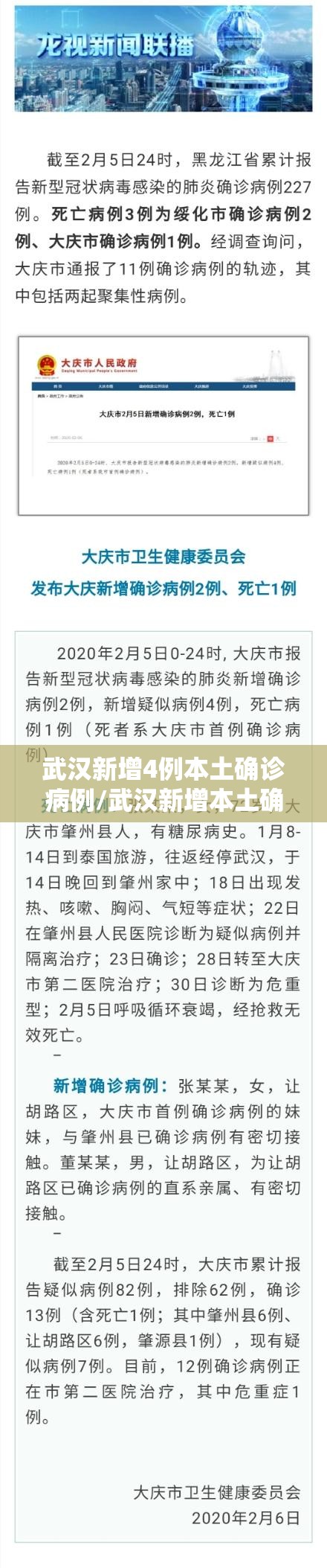 武汉新增4例本土确诊病例/武汉新增本土确诊病例6例 武汉新增4例本土确诊病例/武汉新增本土确诊病例6例