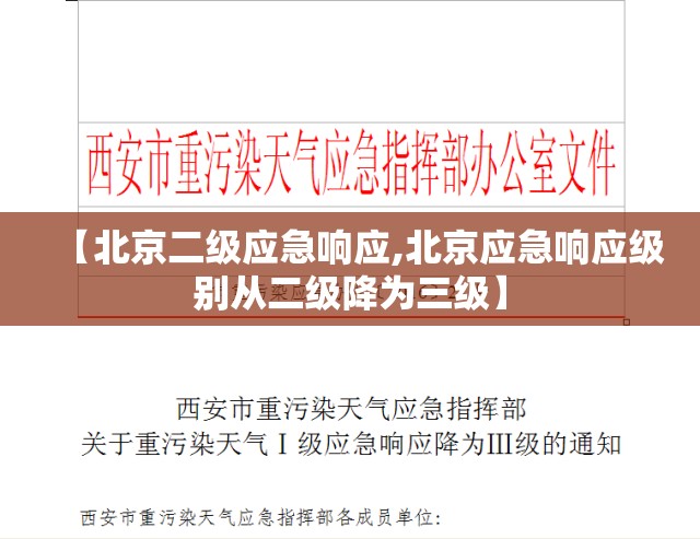【北京二级应急响应,北京应急响应级别从二级降为三级】 【北京二级应急响应,北京应急响应级别从二级降为三级】
