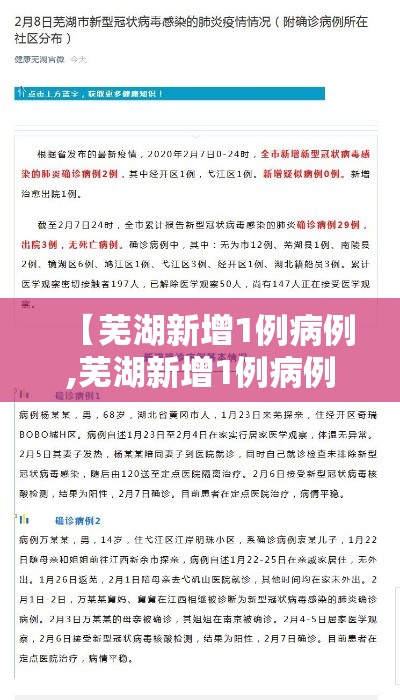 【芜湖新增1例病例,芜湖新增1例病例是哪里的】 【芜湖新增1例病例,芜湖新增1例病例是哪里的】