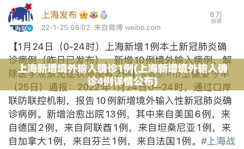 上海新增境外输入确诊1例(上海新增境外输入确诊4例详情公布) 上海新增境外输入确诊1例(上海新增境外输入确诊4例详情公布)