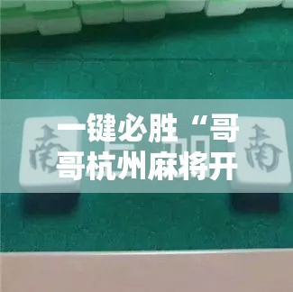 一键必胜“哥哥杭州麻将开挂下载方法”开挂辅助脚本+详细开挂安装教程