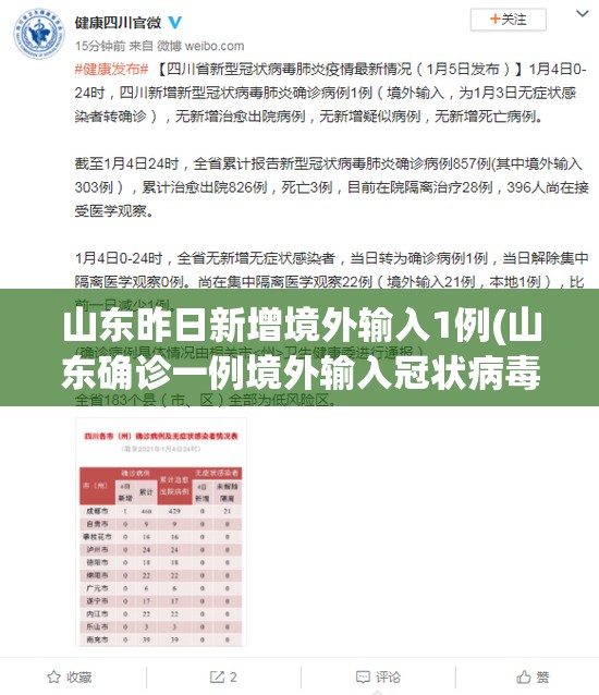 山东昨日新增境外输入1例(山东确诊一例境外输入冠状病毒) 山东昨日新增境外输入1例(山东确诊一例境外输入冠状病毒)