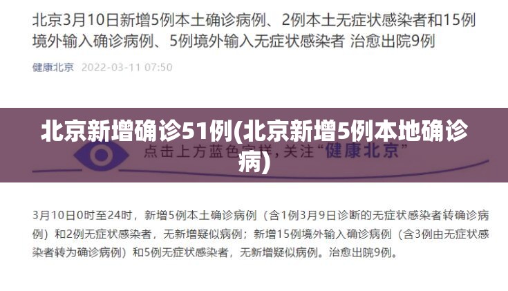 北京新增确诊51例(北京新增5例本地确诊病)