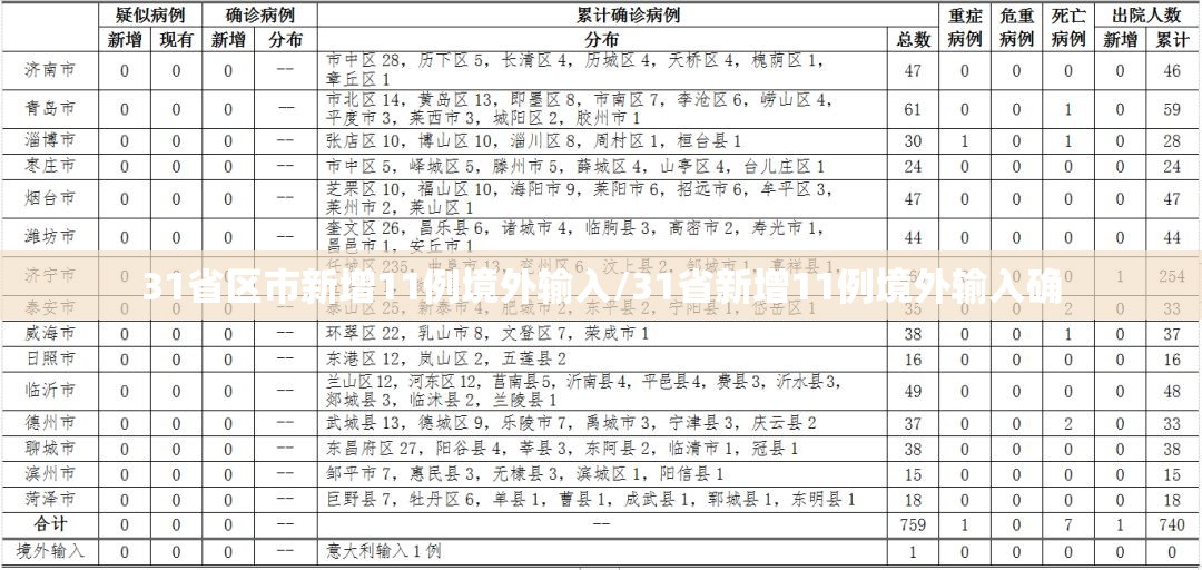 31省区市新增11例境外输入/31省新增11例境外输入确 31省区市新增11例境外输入/31省新增11例境外输入确
