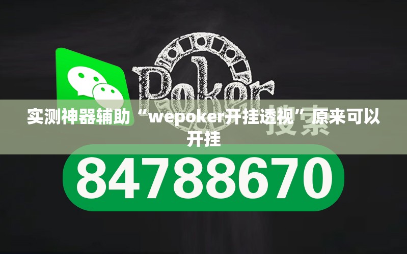 实测神器辅助“wepoker开挂透视”原来可以开挂