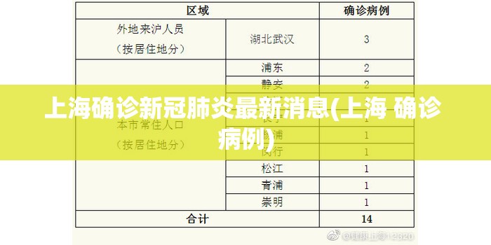 上海确诊新冠肺炎最新消息(上海 确诊 病例) 上海确诊新冠肺炎最新消息(上海 确诊 病例)