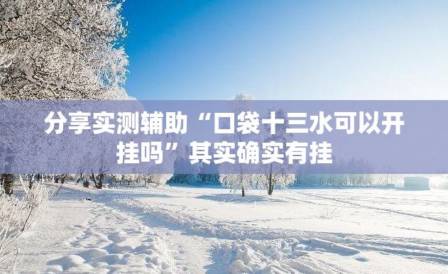分享实测辅助“口袋十三水可以开挂吗	”其实确实有挂