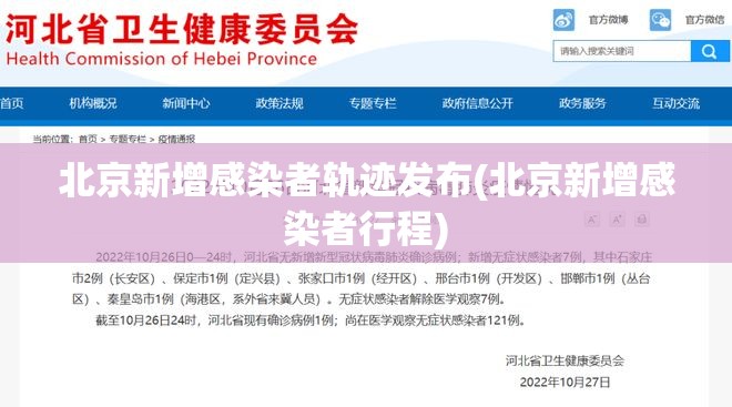 北京新增感染者轨迹发布(北京新增感染者行程)